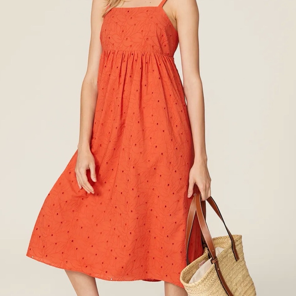 Madewell 100% Cotton Orange Casual Women’s size -Large Dress